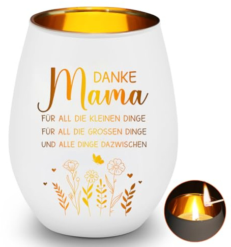 Windlichter Glas Mama,Danke Geschenke Muttertagsgeschenk für Mama,Personalisierte Besondere Geschenke für Mama Geburtstag,Weihnachtensgeschenk