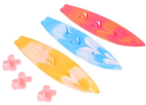 Hohopeti 3 Stück Kleiner Surfbrett mit Plastikstiefeln als Sommeratmosphäre Dekoration und Abschluss Geschenk für Strandparty und Surfbrett Dekorationen