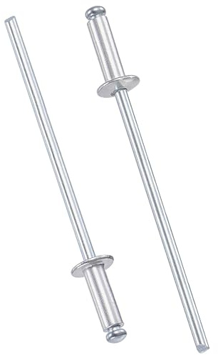 TOP-VIGOR Lot de 120 rivets aveugles en aluminium de 2,4 mm x 6 mm, rivets pop aveugles argentés pour fixation en métal, rivets aveugles à extrémité ouverte pour bricolage, meubles et réparations