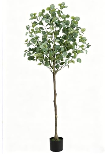 CADUKE Artificial Eucalyptus Tree Fake Tall Plant, Upgraded Stable Weighted Base, Lifelike Faux Greenery for Modern Home Office Living Room Floor Decor, 1.5M/150CM Green