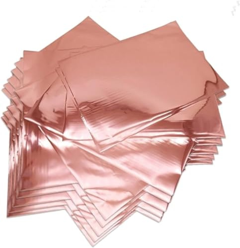 RLIBBAOYI Carta trasferibile reattiva con Toner in Lamina | Carta laminata trasferibile reattiva con toner A4 multicolore for la realizzazione di cartoline(Rose Gold)