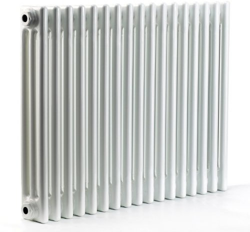 Modena 3 Column Central Heating Radiator White (H 600mm W 599mm) Traditional Column Radiator Cast Iron Old School Style