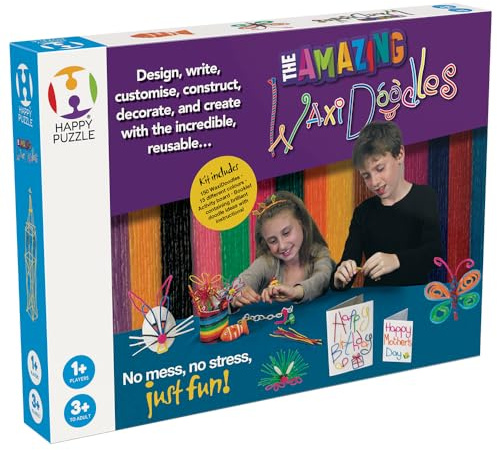 The Happy Puzzle Company WaxiDoodles Modelling Wax Craft Kit, Age 3+ | The Happy Puzzle Company WaxiDoodles; reusable modelling wax sticks; creative craft kit; ages 3+