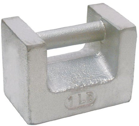 Rice Lake - 12876 Cast Iron ASTM Class 7 Painted Grip Handle Test Weight, 1lbs Mass