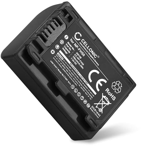 CELLONIC, Batterie pour Caméra, Compatible avec Sony NP-FH50, DSLR-A200 (α200), NP-FH60 (7.4V, 700mAh)