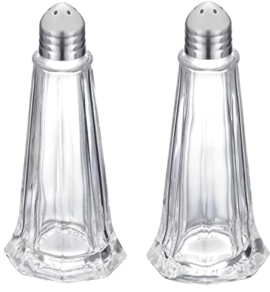 Westmark Set per sale e pepe, 2 pz., Capacità: 40 ml l'uno, Vetro/Acciaio inox, New York, Argento/Trasparente, 65262270