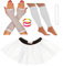 Redstar Fancy Dress® - Tutu-Röckchen, Beinstulpen, Netzhandschuhe, Perlenkette und breite Gummiarmbänder - Neonfarben - Weiß - 36-40