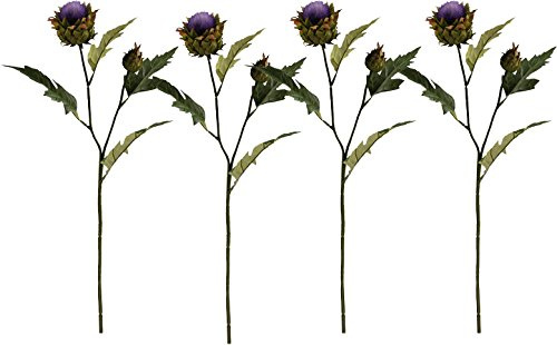 Permabloom 4 x Artificial Purple 51cm Thistle Flower Sprays