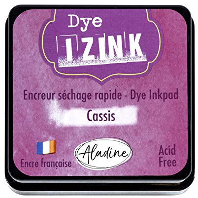 Aladine - Izink Dye Cassis Stempelkissen – schnelltrocknendes Stempelkissen für Stempel und Schablonen – Scrapbooking und kreative Karten – französische Tinte – Größe M – 5 x 5 cm – Farbe Violett