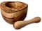 Naturally Med - Mortier et Pilon en Bois d'Olivier, Rustique - 14cm