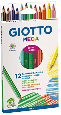 GIOTTO Mega - Etui 12 crayons de couleur