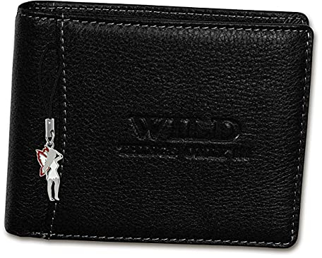 Herren Geldbörse Geldbeutel Portemonnaie WILD THINGS ONLY !!! schwarz Leder