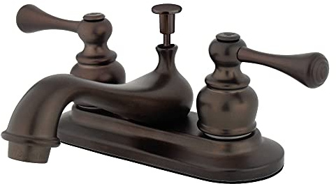 Kingston Brass GKB605BL Restoration 4-inch Centerset Lavatory Faucet with Retail Pop-up, Oil Rubbed Bronze