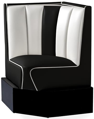 Bel Air Bank Dinerbank Eckbank Sitzbank Einrichtung Gastronomie Dinermöbel Lounge Jahre Design (Black/White)