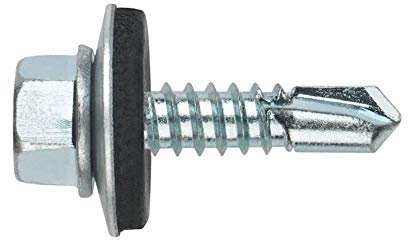 Index abe166313 – Schraube Spitze Spiralbohrer DIN 7504-k mit integrierter Unterlegscheibe P-16 EPDM verzinkt 6,3 x 130