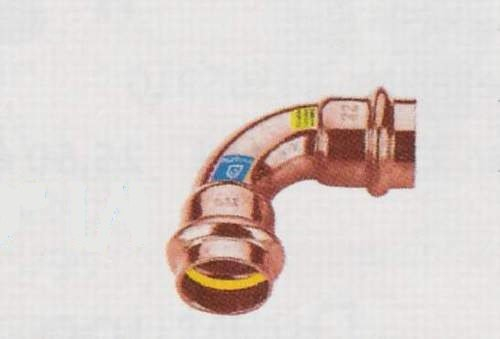 Gas - Wasser Pressfitting Kombifitting Bogen 90° I/I 15 mm Kontur V