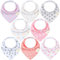 8 Stück Dreieckstuch Baby Junge, Mädchen - Unisex Bandana Lätzchen Baby, Super Absorbierende Halstuch Baby, Bio-Baumwolle Baby Lätzchen, Halstücher Baby für Säuglinge, Sabberlätzchen (Pink Dreams)