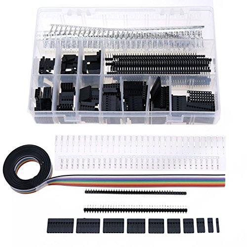DollaTek 635 PCS 2.54 mm Stiftleisten IDC Kabel Kit Pitch JST SM 1 2 3 4 5 6 Pin Gehäuse Stecker Dupont Männlich Weiblich Crimp Pins Adapter Sortiment Set