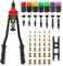 Pince a Rivet, Qfun Pince à Insert Fileté 70 Ecrou a Sertir M3 M4 M5 M6 M8 M10 M12 10 Pièces Chacun