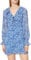 NA-KD Mujer Frill V-Neck Mini Dress Casual, Blue Comb, EU 40
