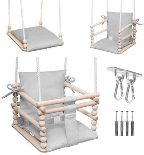 MAMOI 3-in-1 Kinderschaukel mit Sicherheitsgurt, höhenverstellbar, Schaukel für Zuhause, stabile Konstruktion, einfache Montage, Indoor-Kinderschaukel
