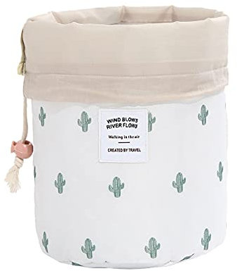 NEVRTP Trousse cosmétique voyage trousse de toilette femme sac de toilette cordon de serrage sac de maquillage rond sac de lavage pour maquillage voyage articles de toilette (C)