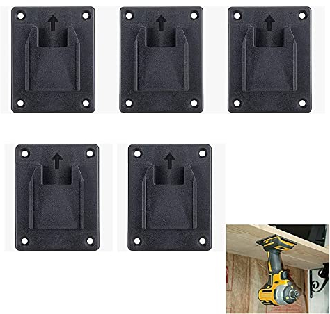 BDHI 5pcs Tool Holder Dock Mount for Dewalt 12V 20V Drill and Milwaukee M18 Tools Holder Wall Mounted Hanger Storage Organization(Y99-5)