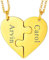 Cupimatch Freundschaftskette 2 Ketten für Freunde, Mit Grauvr Liebe Herz Puzzle, Gold, glänzend