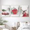Martin Kench 3er Weihnachts-Poster Set, Winter-Schneelandschaft Bilder, Elch, Holzhaus, Wald Wandkunst Wandbilder Modern Wanddeko für Wohnkultur, ohne Rahmen (D,50x70cm)