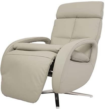 Mendler Relaxsessel HWC-L11, Design Fernsehsessel TV-Sessel Liegesessel, Liegefunktion drehbar, Voll-Leder - grau