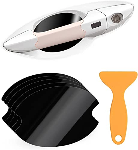 Kaliwa Auto Türgriff Schutzfolie Glänzend Schwarz, 10er Set Universelle Lackschutzfolie mit Rakel für Griffmulden/Griffschalen - selbtklebende Lackschutz Lackschutzfolien