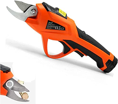 Garden Electric Pruning Shear Cordless Electric Secateurs Professional Rechargeable 3.6V Li-Ion Battery Tree Branch Pruner for Tree Branch Wood Cutting 10Mm Cutting Diameter,Black (Black) (Black
