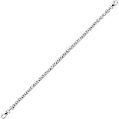 Bracelet femme 18 cm - Maille Palmier - Or blanc 18 Carats - Largeur 4 mm