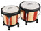 EASTROCK Bongos mit natürlichem Finish und Tuningschlüssel Bongo, 12,4 x 14,5 cm, Perkussionsinstrumente aus Holz und Metall, 12,4 cm und 14,5 cm (rot und natürlich)