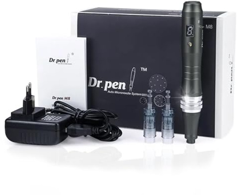 P-Beauty - Dr. Pen Dermapen Ultima M8-W Elektrisch - Microneedling Gerät Kabellos 0-2.5mm | Anti-Falten, Hautverjüngung, Aknenarben, Pigmentflecken & Haarstimulation - Derma Pen + 16-PIN-Patronen