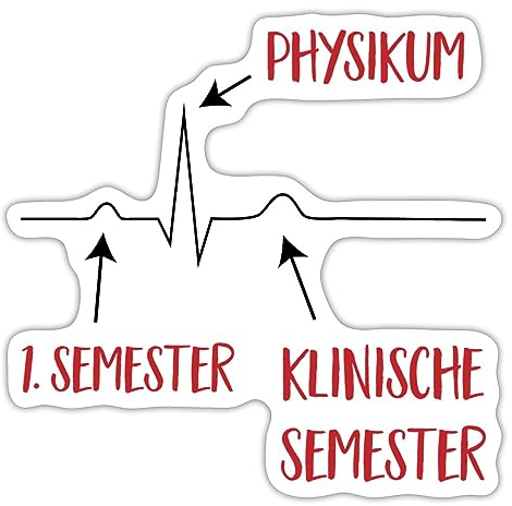 Spreadshirt Herzschlag Medizinstudium Sticker Aufkleber, 10 x 10 cm, Mattweiß