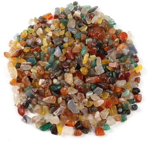 MsTeco Cailloux Aquarium 4-6mm Galets Decoratif Jardin Irrégulière Gemmes Perles Coloré Bille en Verre Roche de Rivière Gravier pour Aquarium Plantes Vase Remplissage