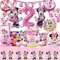 159pcs Minni Geburtstag Dekoration Set,2 Jahren Minni Gebutstag Partygeschirr,Minni Luftballon,Geburtstag Partyzubehör Set für Kindergeburtstag