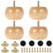 4Pcs Furniture Legs, 8 x 5cm Wood Round Solid Furniture Feet,Sofa Feet Bun Feet Legs with 4 Screws,Chair Table Feet Replacement Set for Sofa Couch Ottoman Loveseat Coffee Table Cabinet