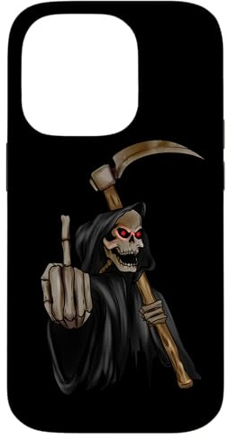 Death | Mittelfinger | Goth | Sensenmann Hülle für iPhone 14 Pro