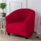 Surwin Sesselbezug Elastische Sesselschoner, Einfarbig Sesselüberwurf Verdickter Samt Chair Schonbezug Sofabezug für Clubsessel Lounge- & Cocktailsessel (Rot,One Size)