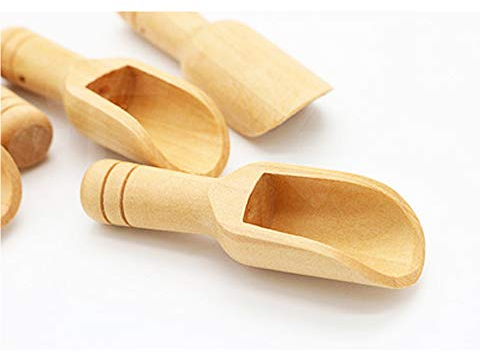 6pcs Mini Cucchiaio di Legno Sale, Cucchiaio di Sale da Bagno per Farina, Scoops, Utensili da Cucina, Cucchiaio Piccolo in Legno Sale, Zucchero e caffè, Cucchiaino di latte in Polvere