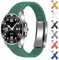 SINAIKE Bracelet de montre en silicone avec extrémités incurvées compatible avec Moonswatch, Rolex, Armani, Seiko, Citize, 22 mm, vert