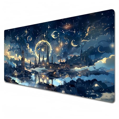 Hogwart Legacy – Tapis de souris de jeu animé XXL 900 x 400 cm | Grand tapis de souris rose Sakura | Imperméable – Antidérapant (A03, 80 x 30 x 0,3 cm)