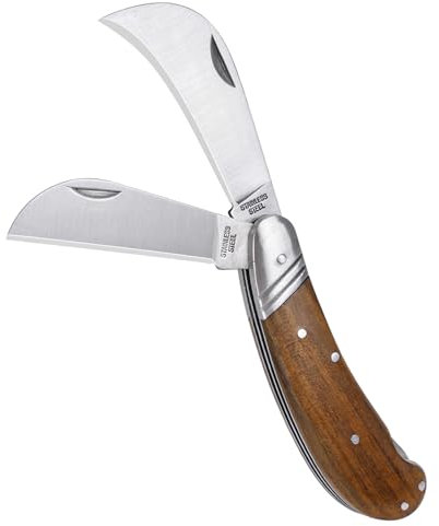 paxlloonge Okuliermesser, Edelstahl Gartenmesser Klappbar mit 2 Klingen, Veredelungsmesser mit Sicherheitssperre, Multifunktionale Knospungs Messer zum Veredeln, Schneiden und Ernten