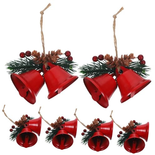 Levemolo 6 Stück Metall Weihnachtsglocken Mit Lackierung Hängender Weihnachtsbaumschmuck Für Innen Und Außen Robuste Dekorative Glockenanhänger Für Weihnachtsbaum Fenster Und Partydekoration
