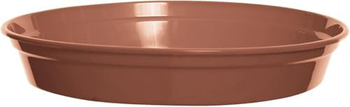 ANGIX 5 x Terracotta Plant Saucers for 12.7/15cm Pot, Heavy Duty Plastic Flower Pot Drip Trays for Indoor/Outdoor Plants, Garden Plant Pot Saucers/Water Trays, Surface Protection for Household Plants