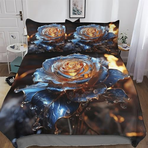 GGJJTT Rose Parure De Lit Housse De Couette Et Taies d'oreiller 3 Pièces Housse De Couette Microfibre pour Enfants Adultes King220x240cm