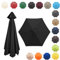 350CM/8 Baleines Auvent De Remplacement Pour Parasol De Jardin, Toile De Parasol Déporté, Housse De Rechange Pour Parasol D'extérieur, Polyester Anti UV 50+(Black,8 RIBS/350CM(11.5FT))