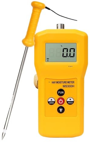 Misuratore di Umidità, Misuratore Di Umidità Digitale LCD For Fieno 0-80% Tester Di Umidità For Foraggio Erba Verde Covone Lama Di Paglia Erba Medica Leymus Chinensis